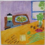  Depicts ingredients for whole wheat pasta with cilantro pesto and green beans