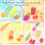 Seasonal Food painting of foods for four seasons