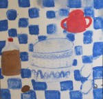 Painting shows ingredients for rice cakes